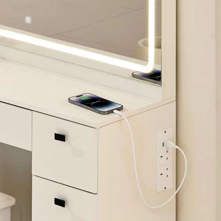 Milianna Hollywood White Dressing Table