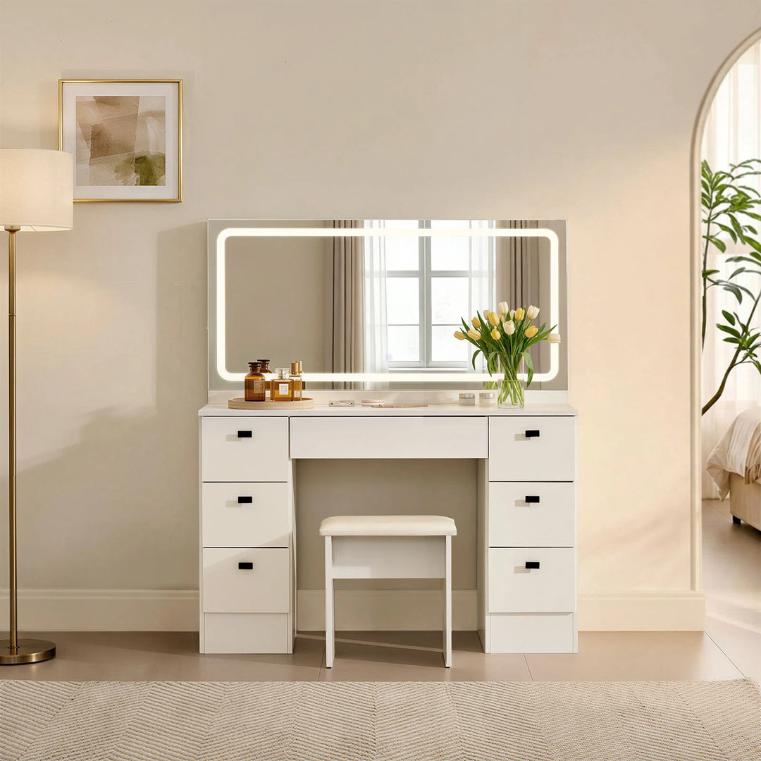 Milianna Hollywood White Dressing Table