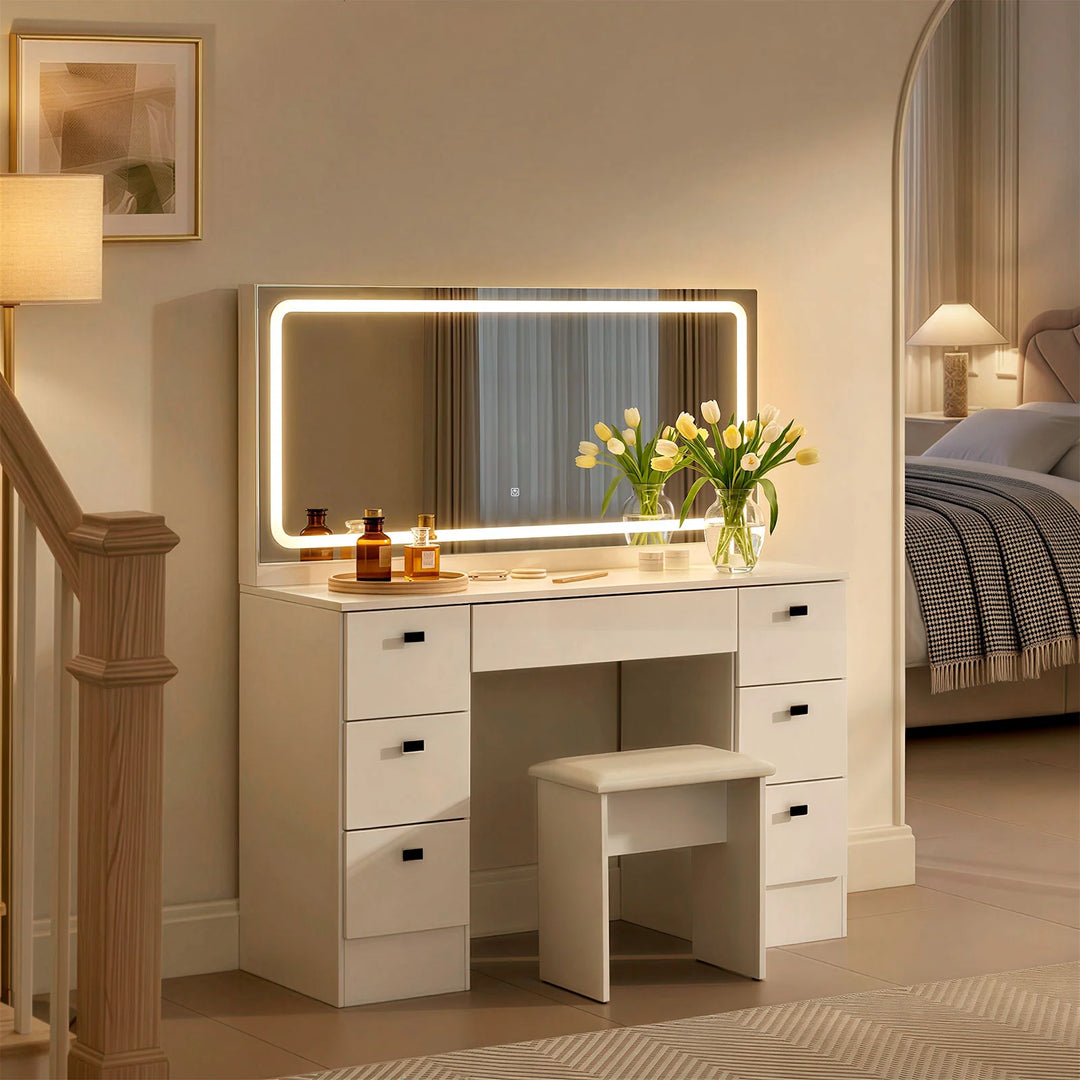 Milianna Hollywood White Dressing Table