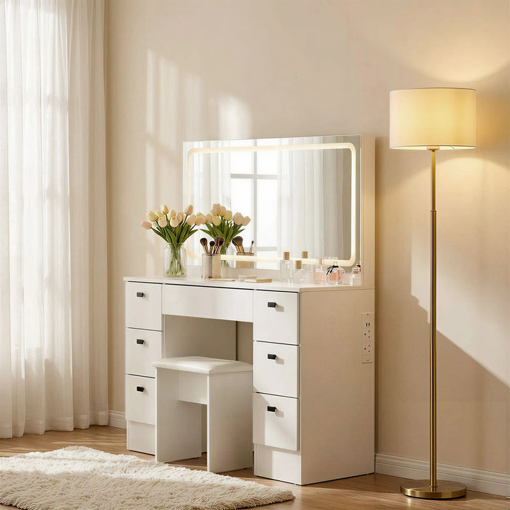 Milianna Hollywood White Dressing Table