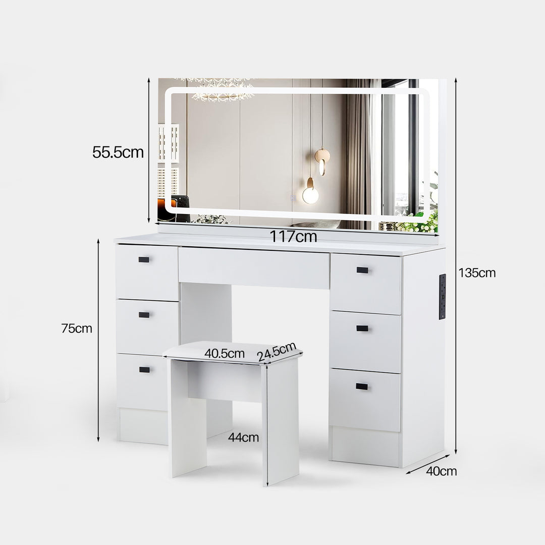 Milianna Hollywood White Dressing Table [Pre-Sale, Delivered before 15th May]