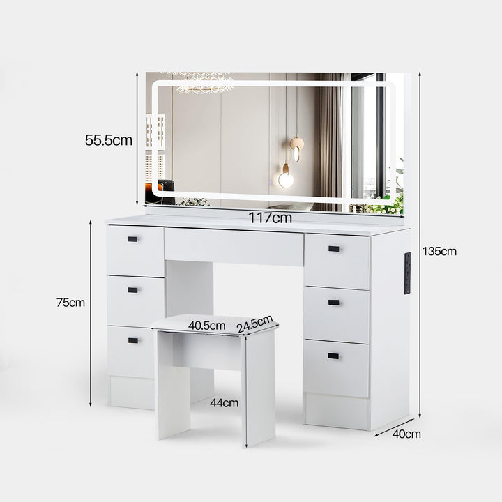Milianna Hollywood White Dressing Table [Pre-Sale, Delivered before 15th May]