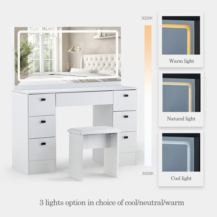 Milianna Hollywood White Dressing Table [Pre-Sale, Delivered before 15th May]