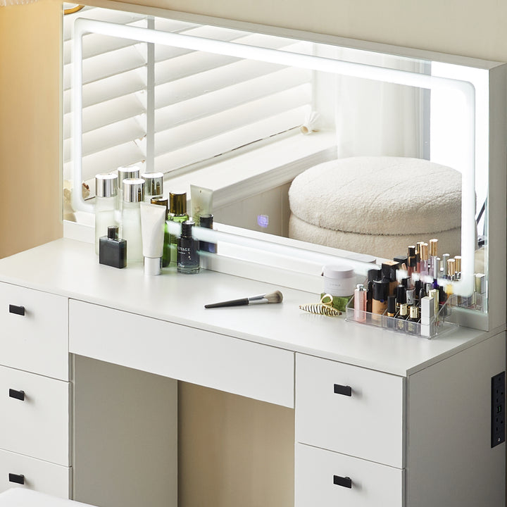 Milianna Hollywood White Dressing Table [Pre-Sale, Delivered before 15th May]