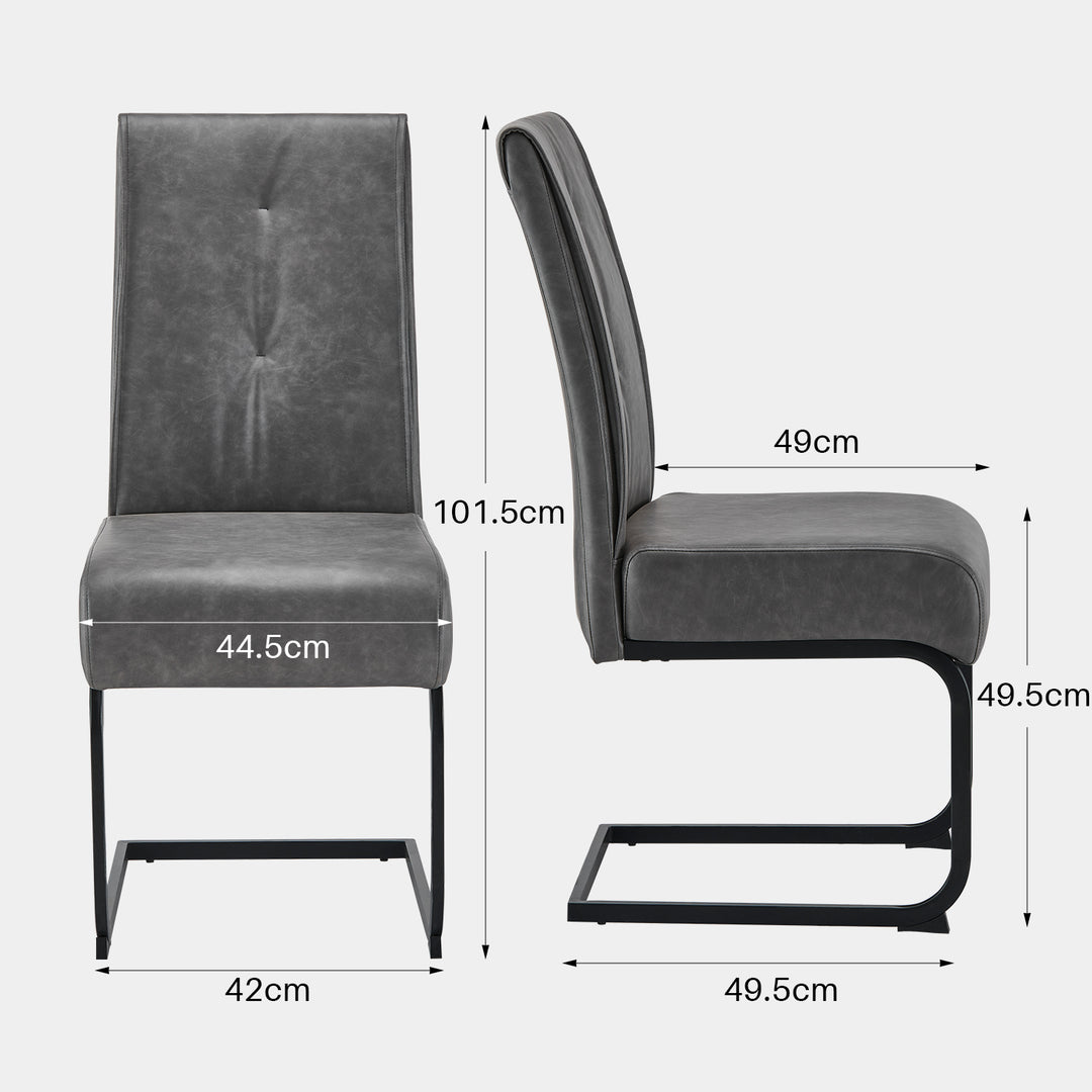 Milligan Cantilever Dining Chairs [PU Leather][set of 2]