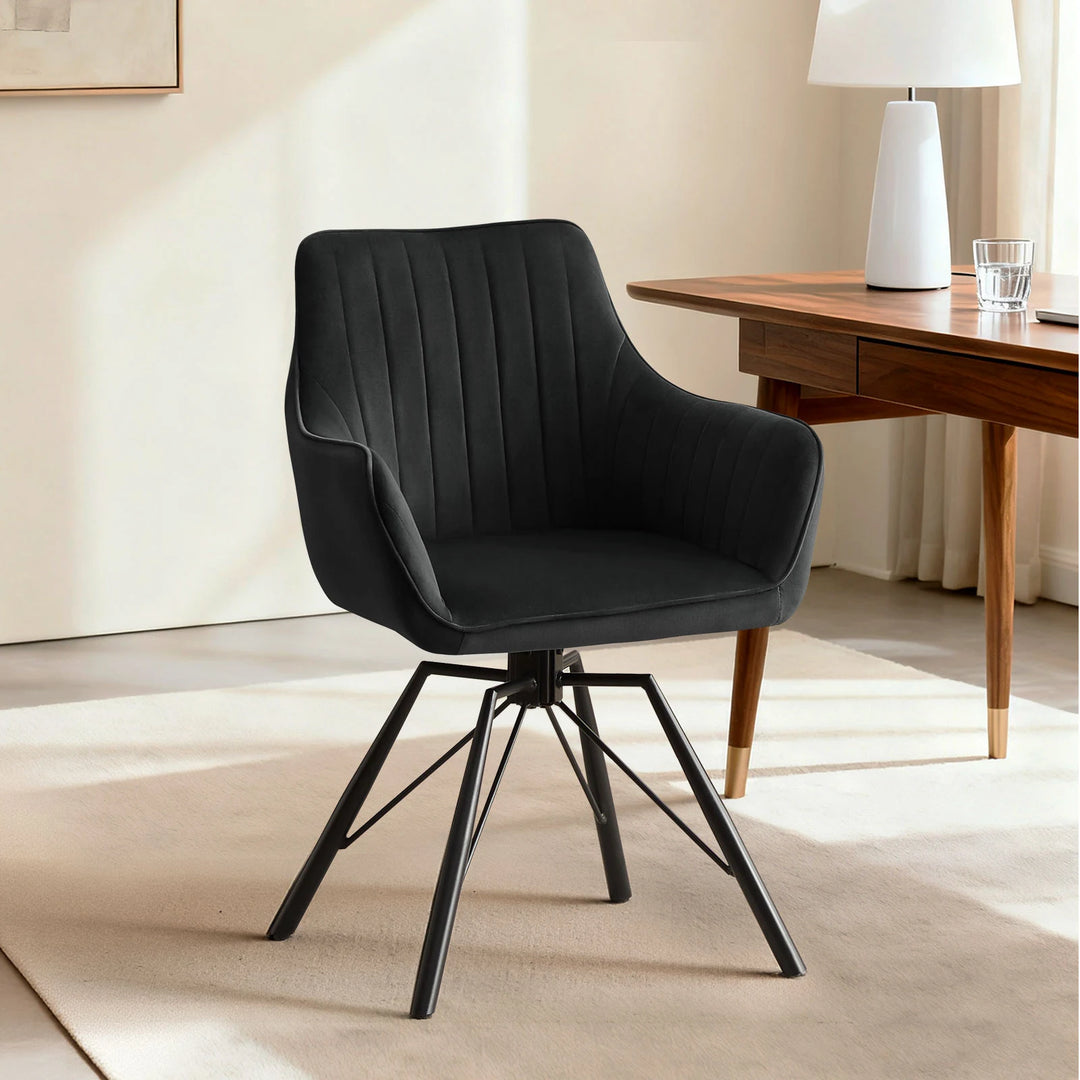 Black Milo desk chair in a modern home office setup