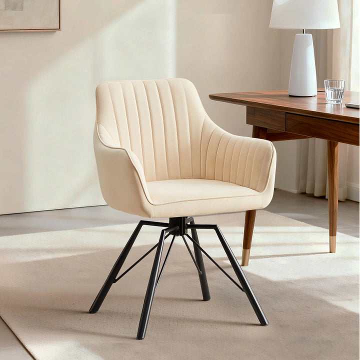 Cream Milo desk chair in a modern home office setup
