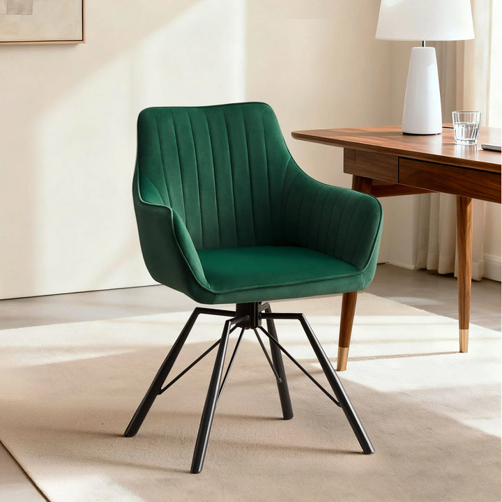 Green Milo desk chair in a modern home office setup