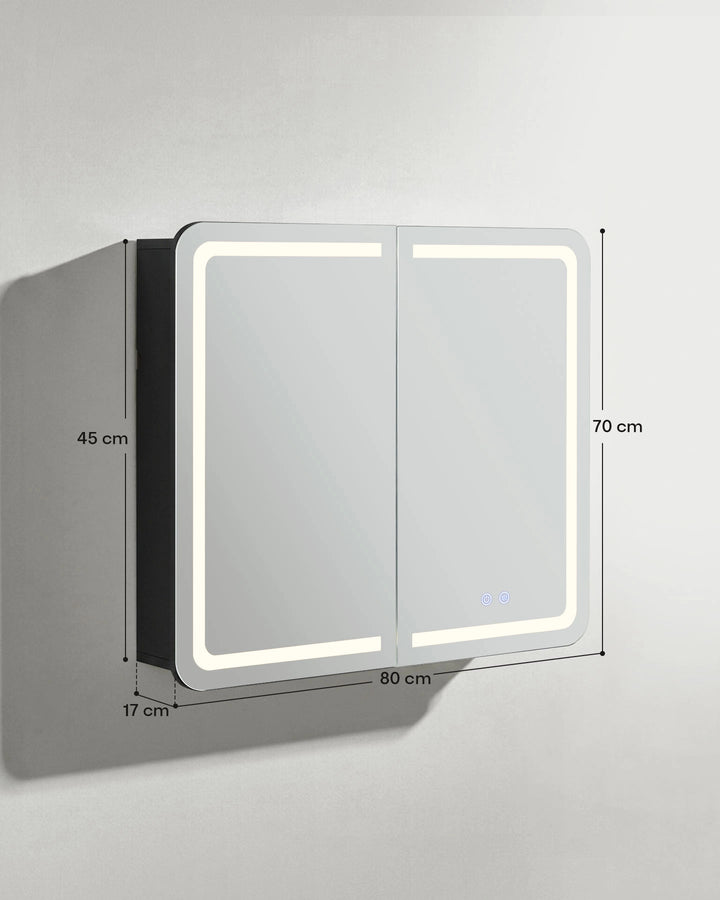 Mira anti fog bathroom mirror cabinet dimensions and size guide