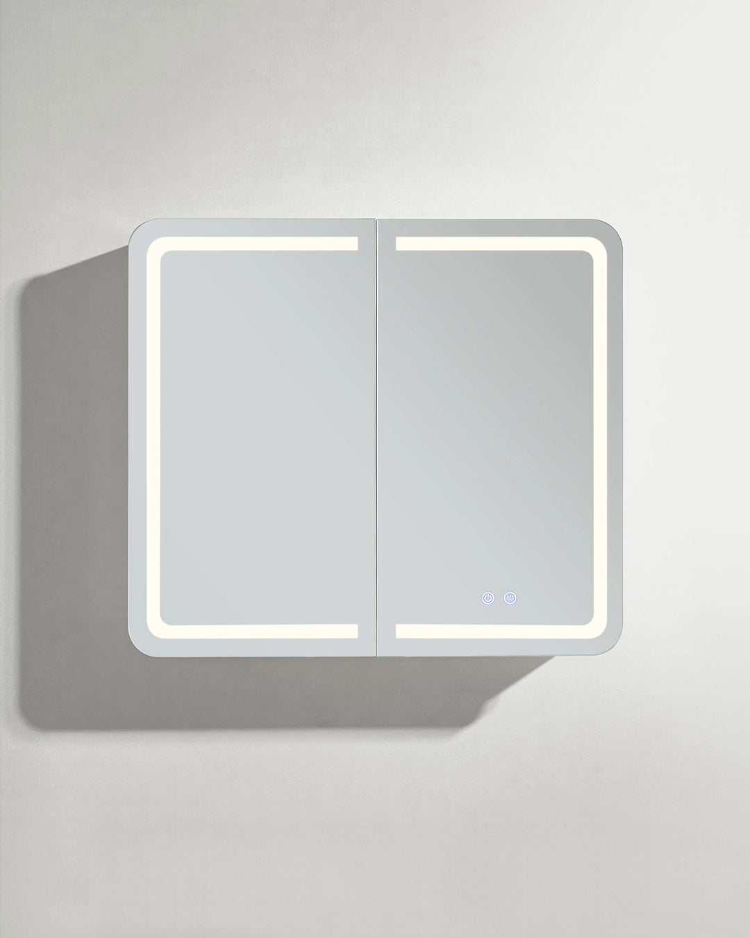 Mira anti fog bathroom mirror cabinet front view on white background
