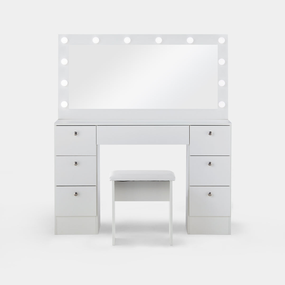 Modena Hollywood White Dressing Table [Upgrade Large Desktop]