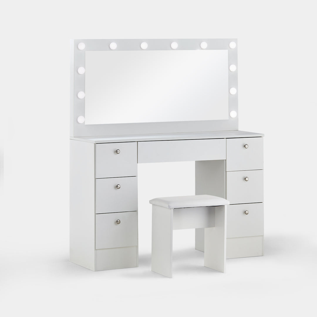 Modena Hollywood White Dressing Table [Upgrade Large Desktop]