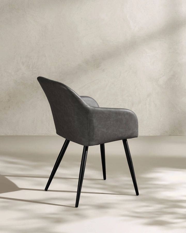Moree dark grey Faux Leather Dining Chair Side 135 