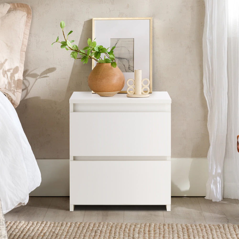 Myla White Bedside Table Nightstand 1