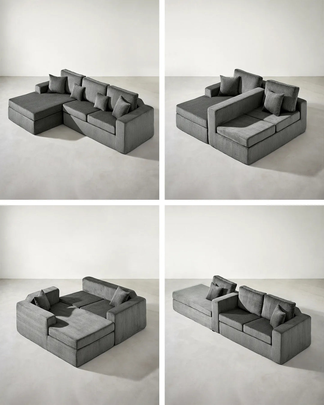 Nodo Vacuum-Packed Modular Corner Sofa