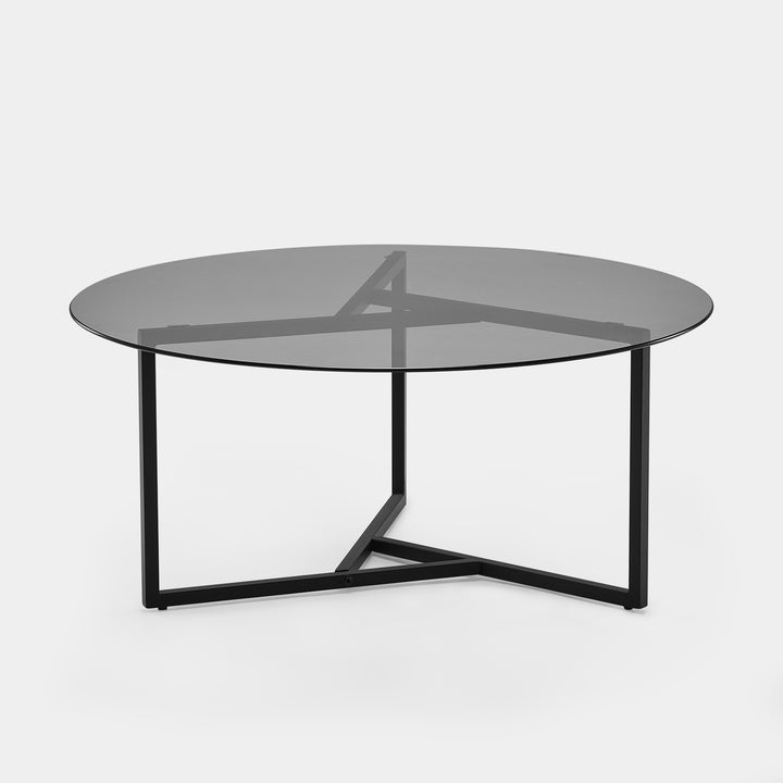 Okkra Round Glass Coffee Table [Clear Glass] [Black Glass]