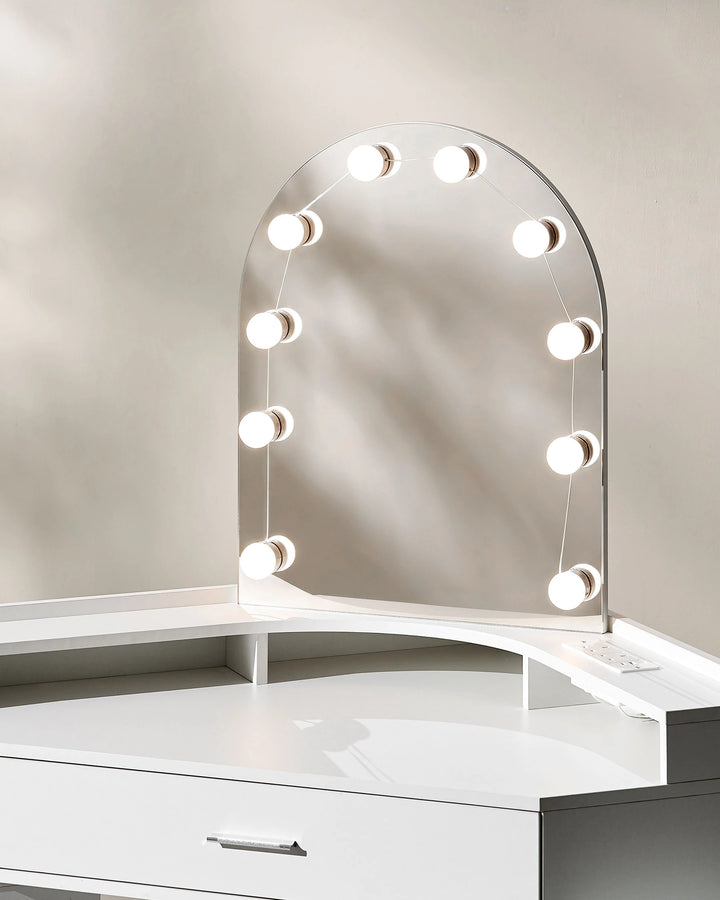 Rove corner dressing table led bulbs detail