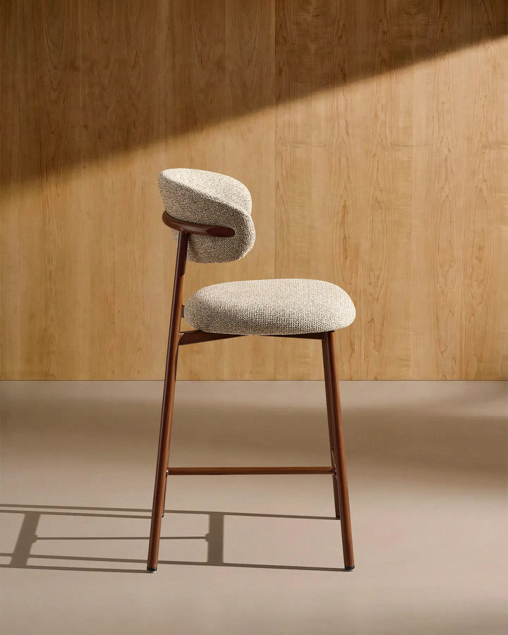 Rowan Walnut Bar Stool side view