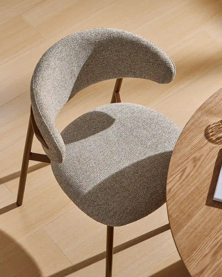 Overhead view of two Rowan dining chairs highlighting the comfortable padded seats and inviting design