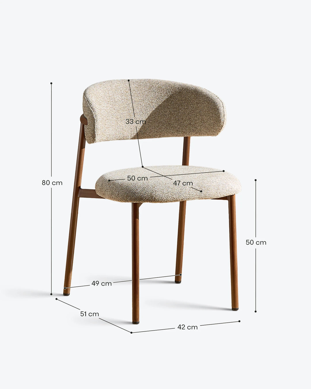 Rowan walnut dining chair dimensions and measurements guide with detailed product specifications