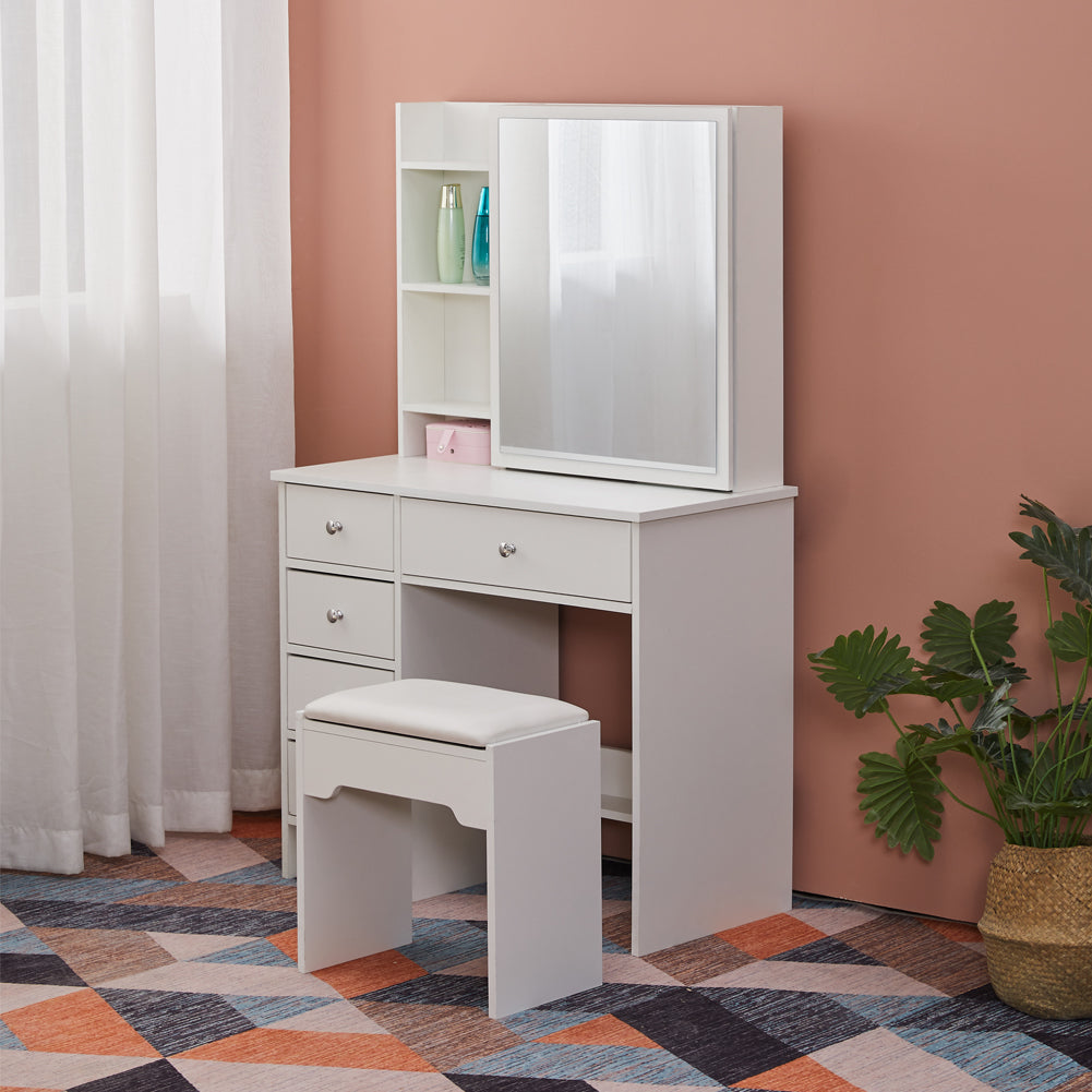 Floetta vanity set with stool and mirror deals