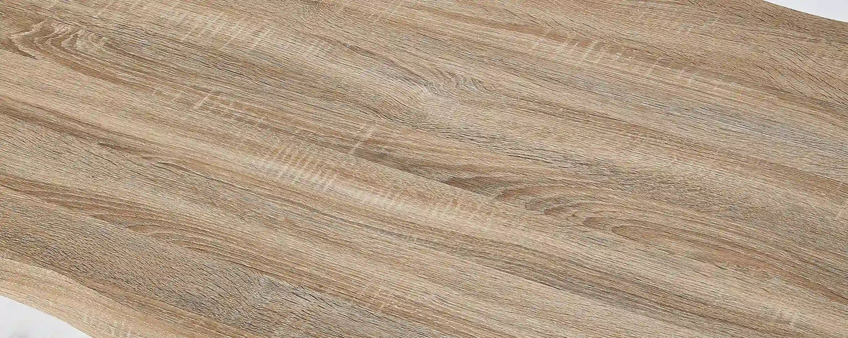 Close-up of the Seibold dining table showing the natural wood grain and textured live edge finish