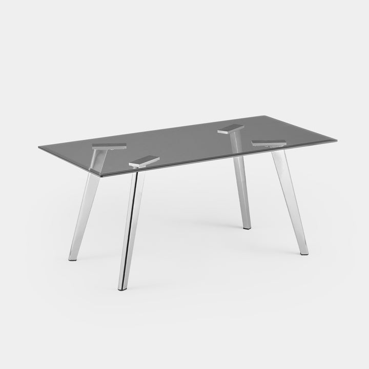 Stela Rectangle coffee table [Tempered Glass] [Chrome Legs]