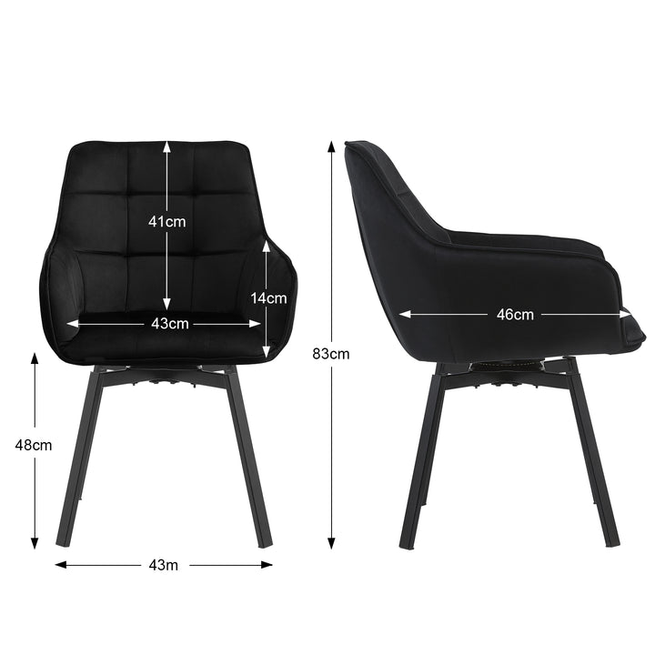 Danyl Swivel Dining Chairs[Set of 2] [Velvet]