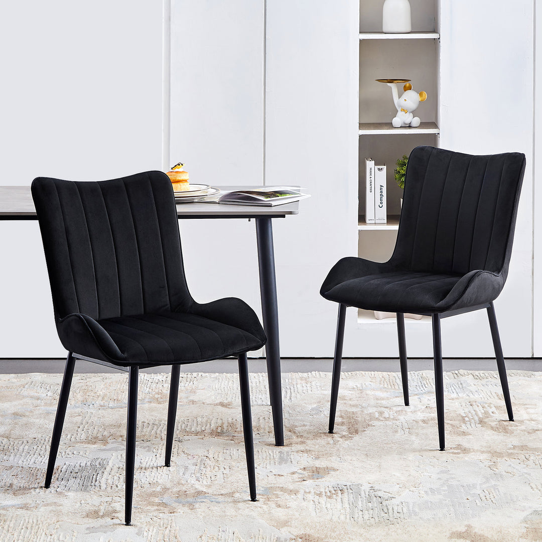 Myra Mid-Century Modern Dining Chairs [Velvet] [Set of 2]