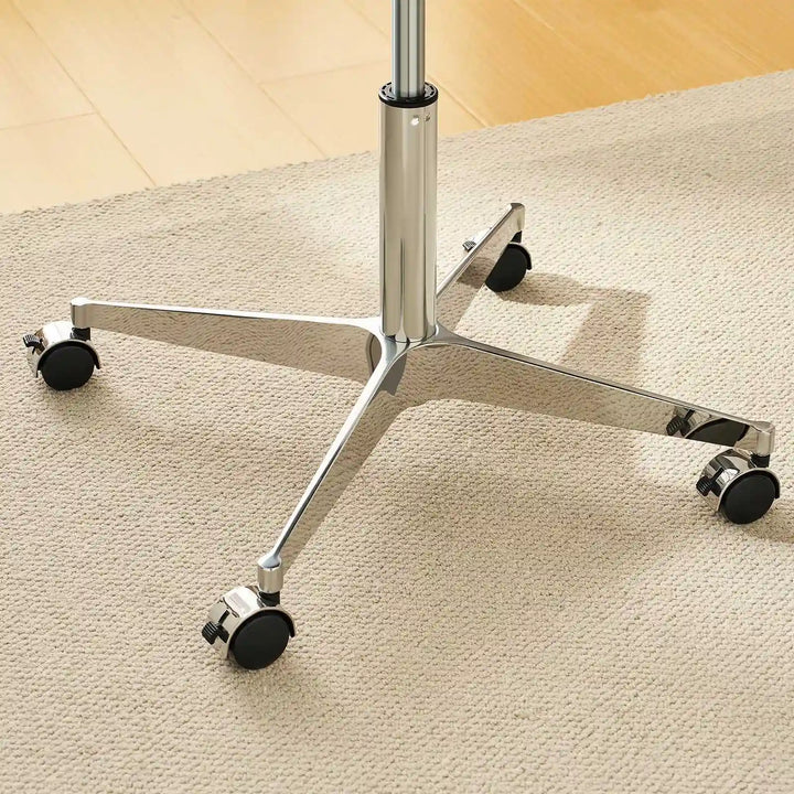 Chrome castors of Vesna Small Round Side Table, UK furniture with modern sleek finish and sturdy design