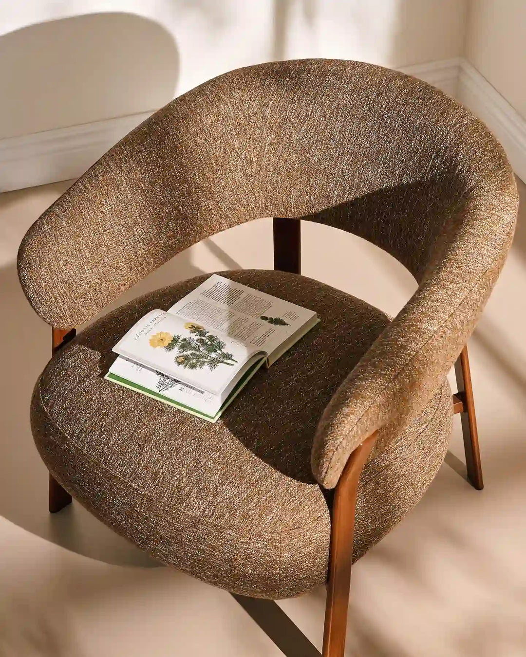 Top view showing the wide upholstered seat of the Bramley Accent Chair
