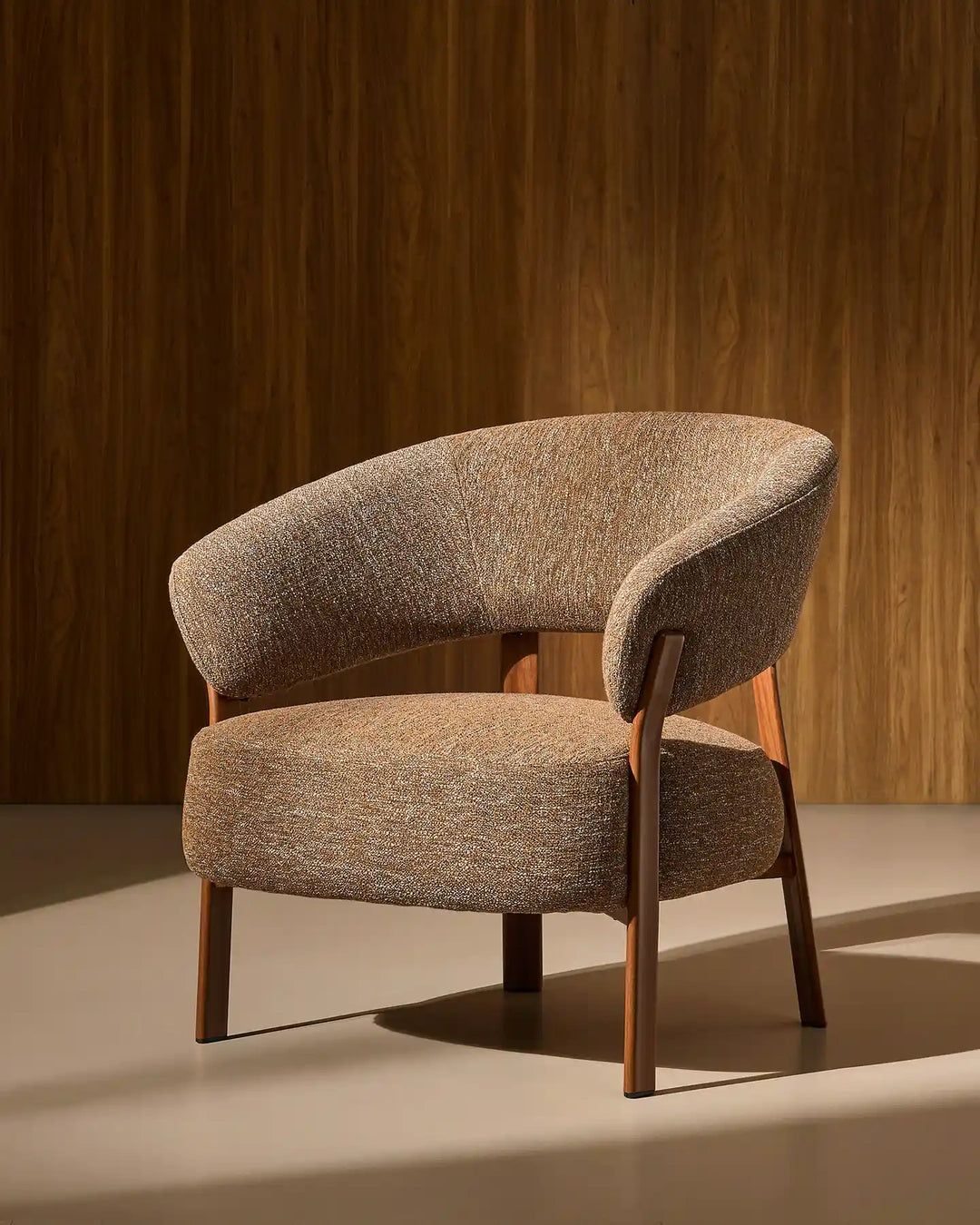 Bramley Accent Chair walnut angled side view