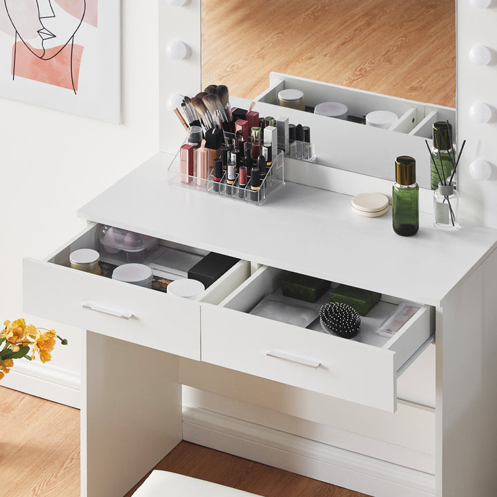 Hollywood White Dressing Table Set