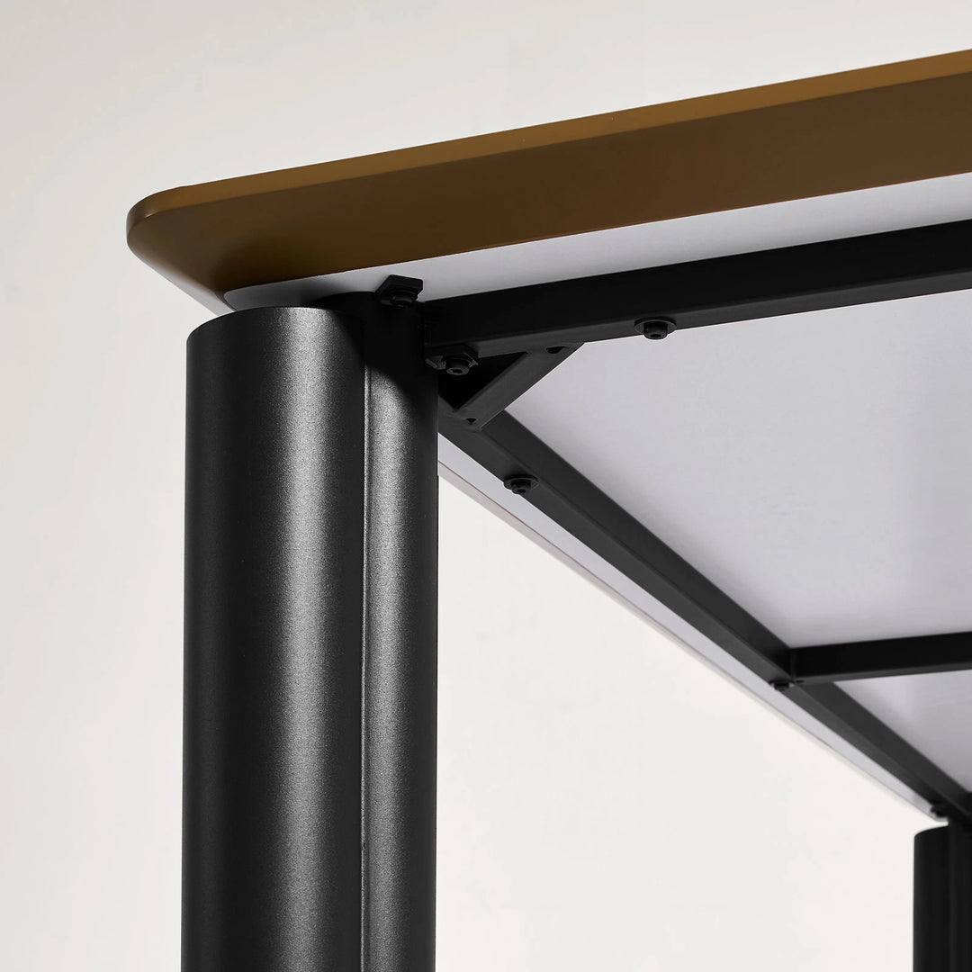 Underside of Dundas dining table showing reinforced metal frame and strong weight capacity