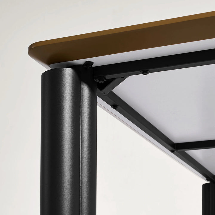 Underside of Dundas dining table showing reinforced metal frame and strong weight capacity