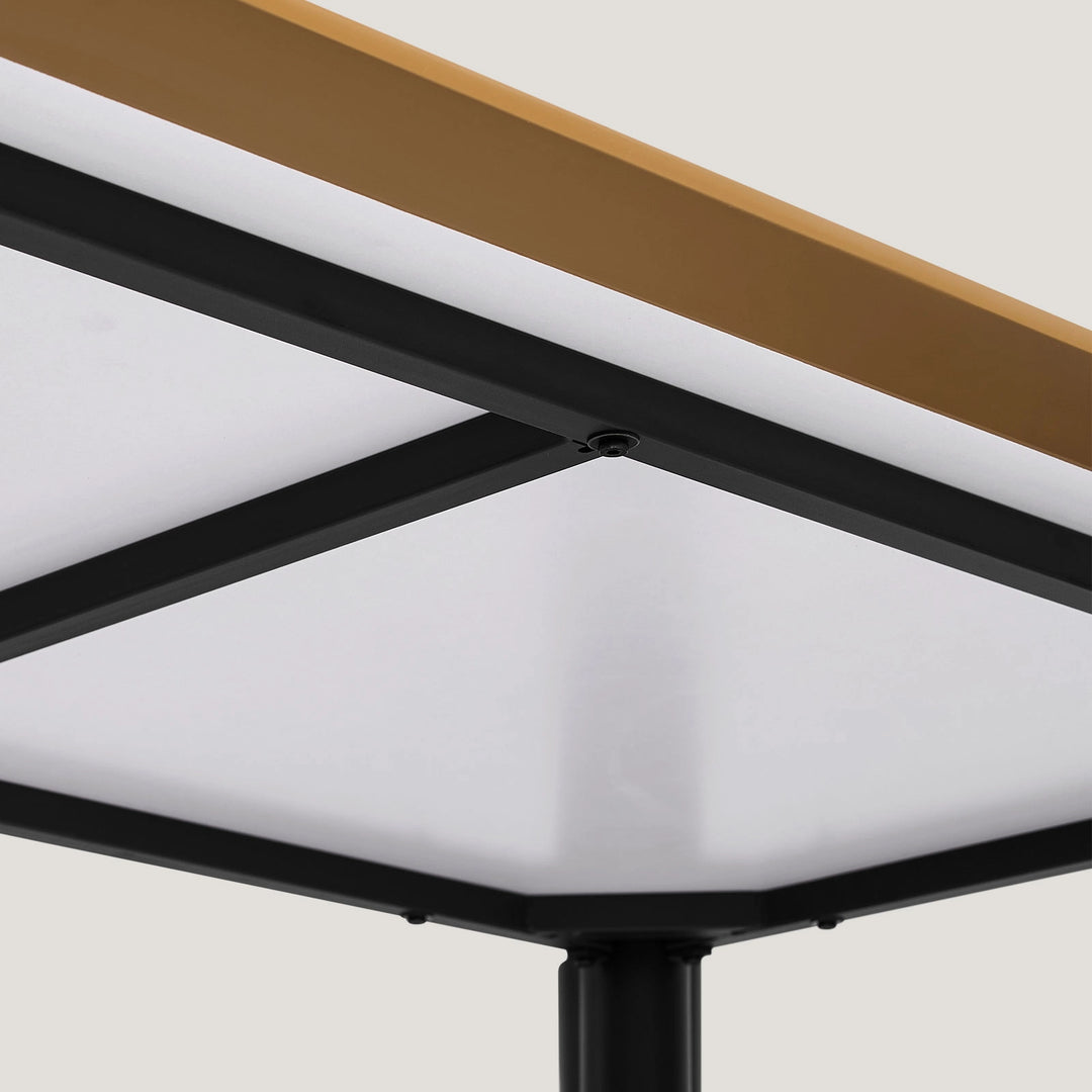 Back view of Dundas engineered wood dining table with sturdy support structure