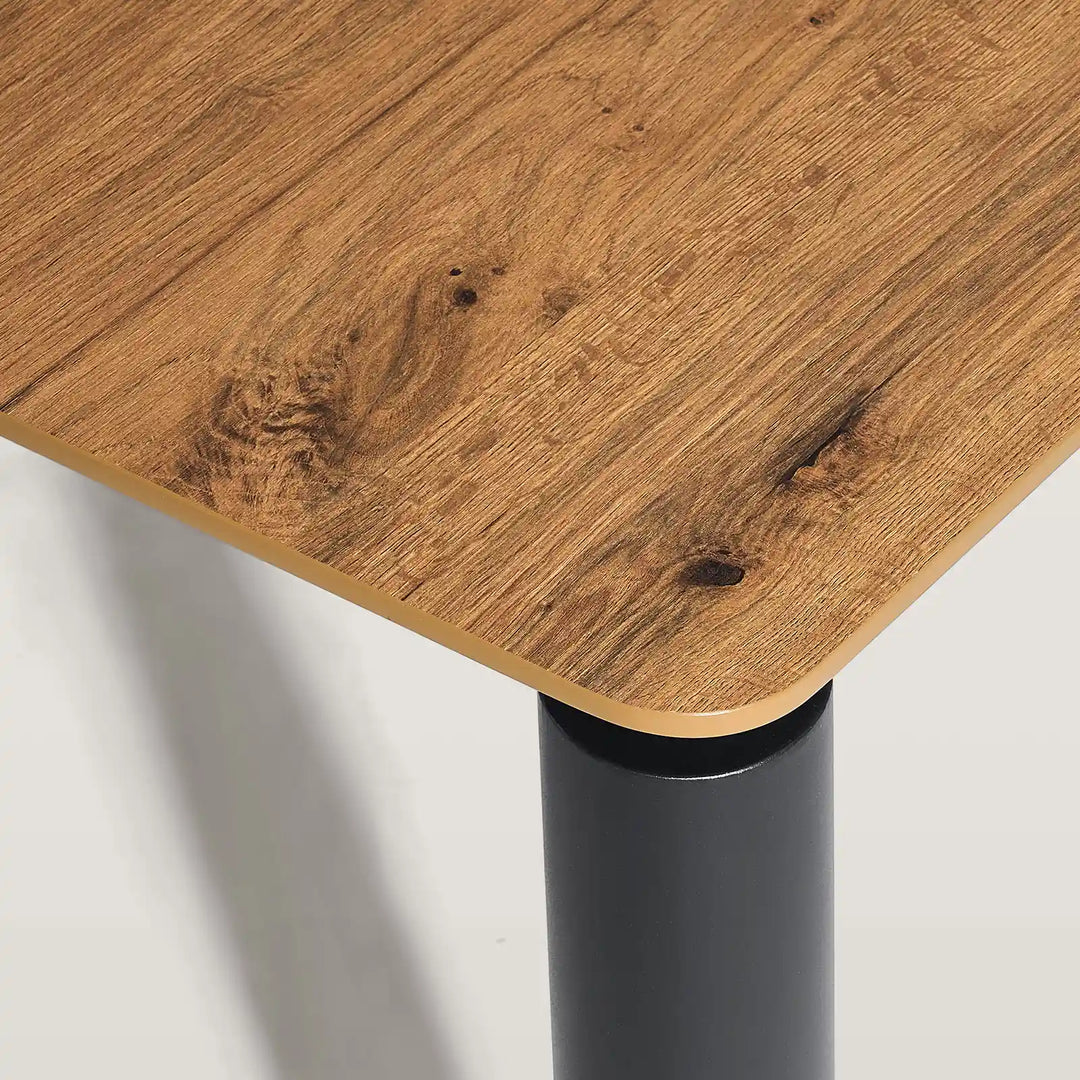 Close-up of Dundas walnut veneer finish showing natural wood grain texture