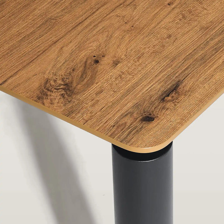 Close-up of Dundas walnut veneer finish showing natural wood grain texture