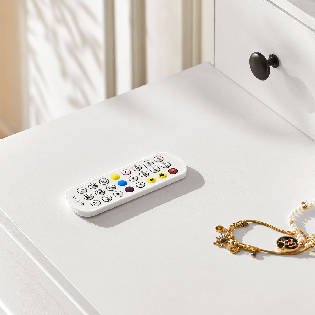 Remote control for the Lumie RGB light vanity dressing table
