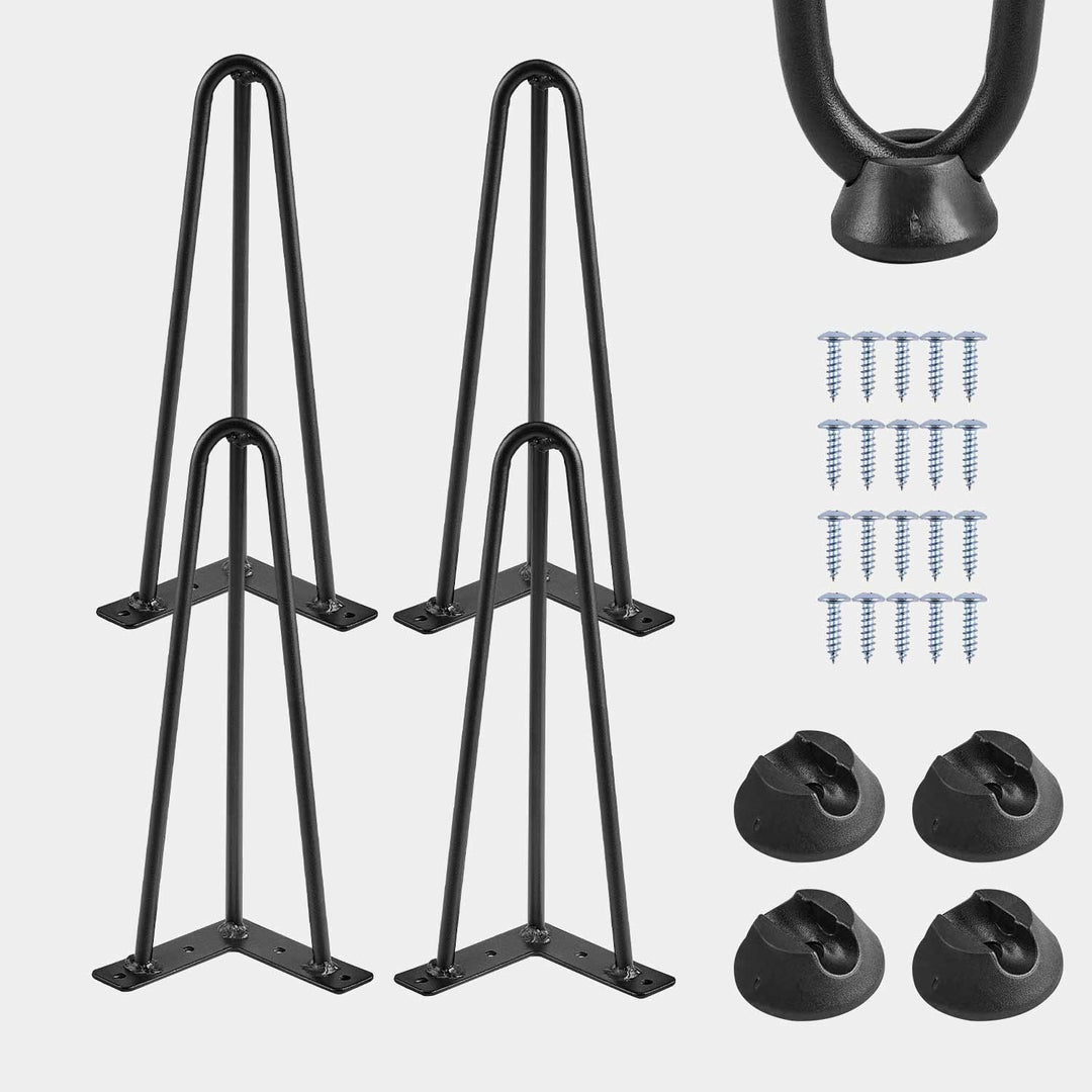 Black Hairpin Desk Legs [10cm-72cm] [4PCS]