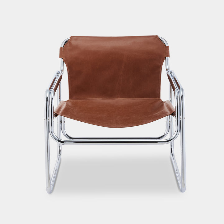 Dario Freischwinger-Sessel aus Chrom und Kunstleder im Vintage-Stil
