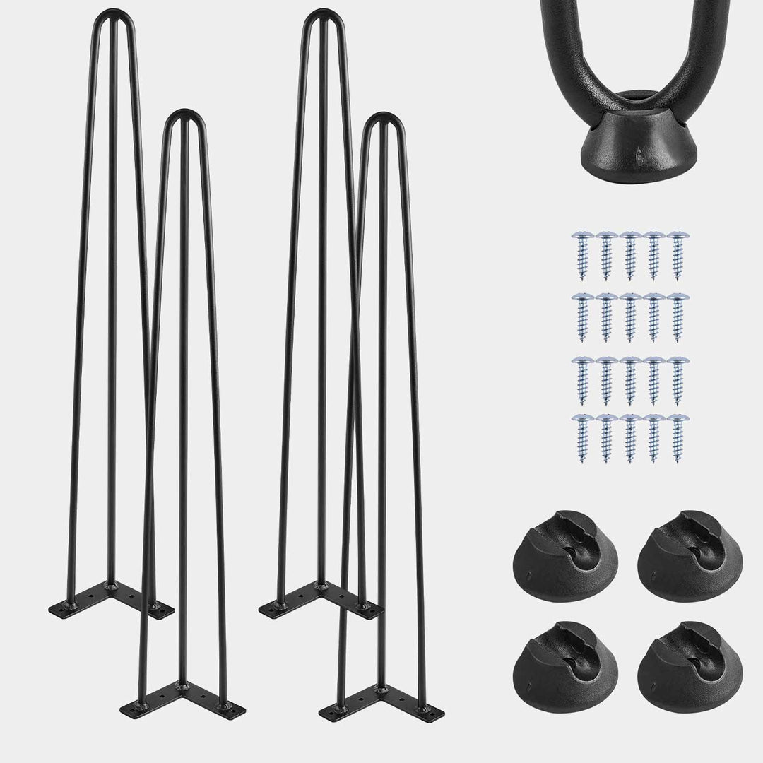 Black Hairpin Desk Legs [10cm-72cm] [4PCS]
