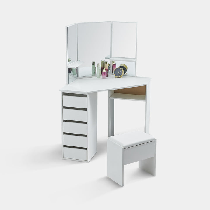 Roze Corner Dressing Table [Stool Included]