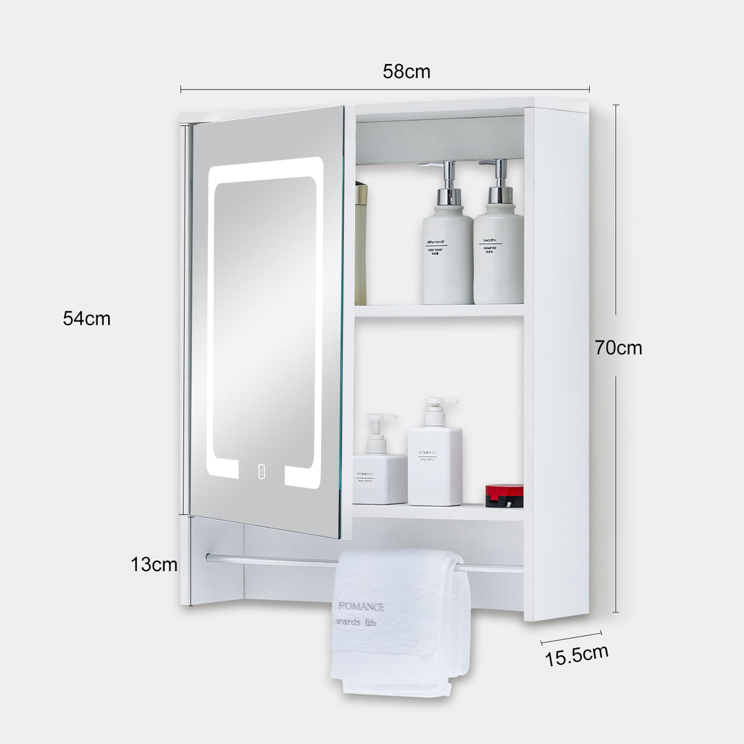Tavion Bathroom Mirror Cabinet with Lights [1 Door]
