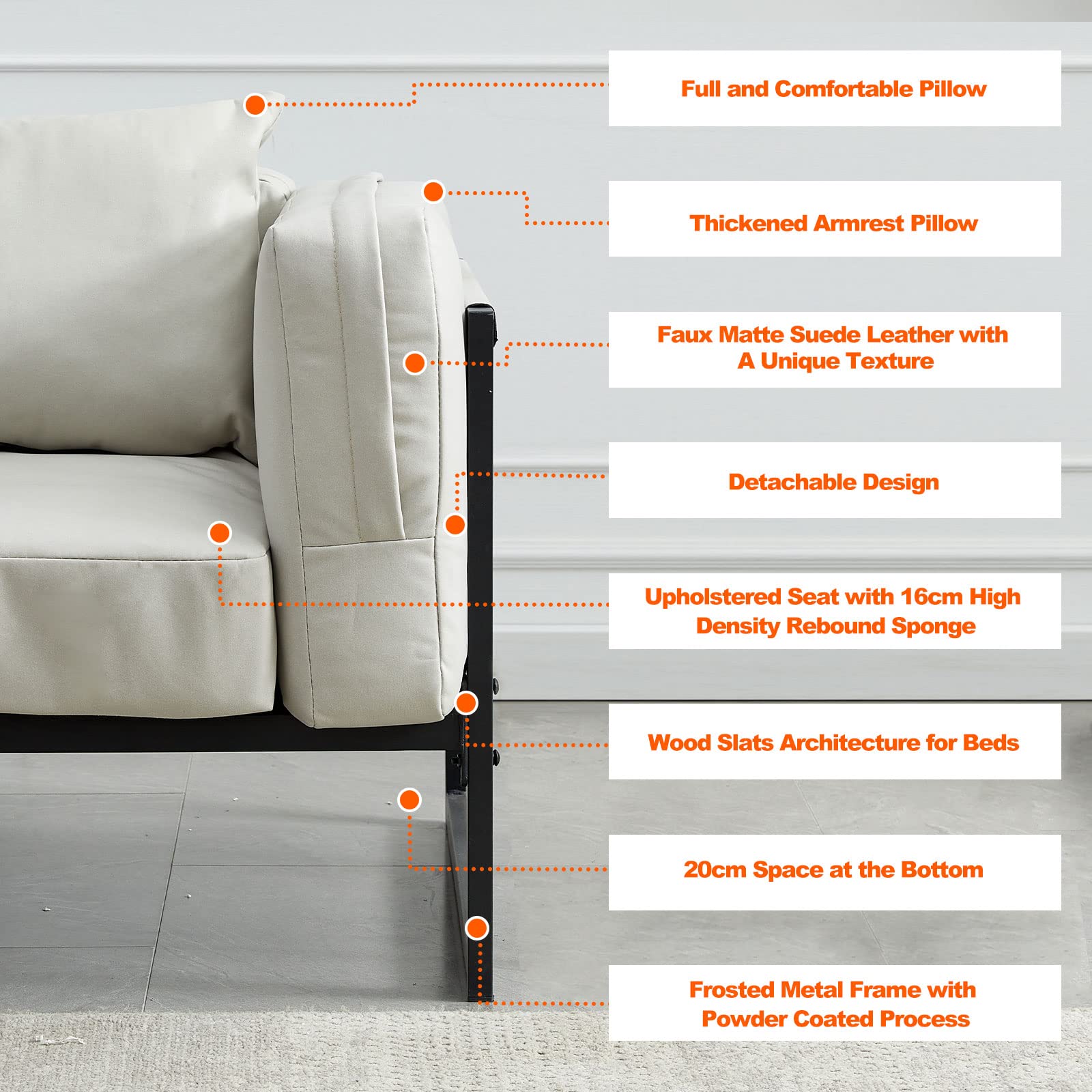Off white best sale leather loveseat