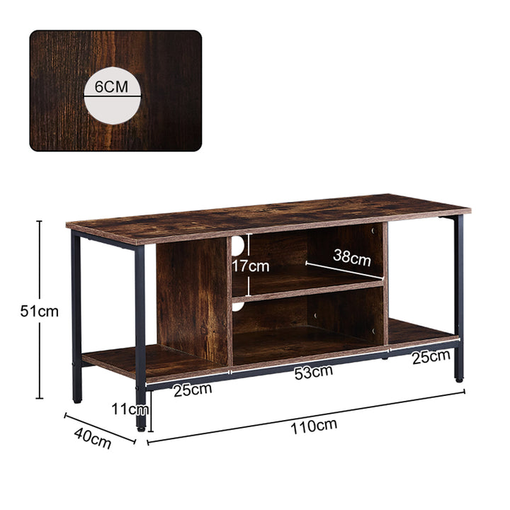 Mendez Rustic Smoked Oak Pattern TV Stand [for TVs up to 60"]