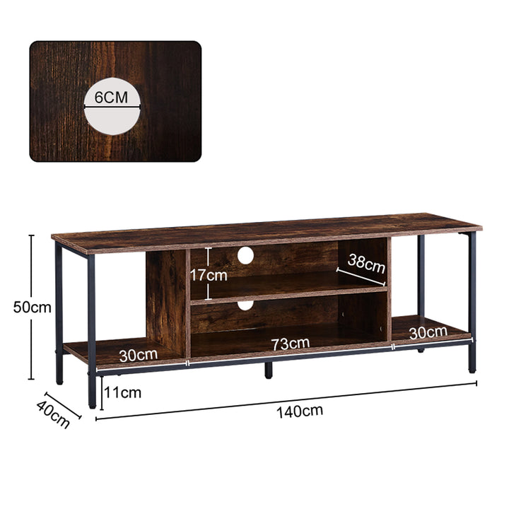 Mendez Rustic Smoked Oak Pattern TV Stand [for TVs up to 60"]