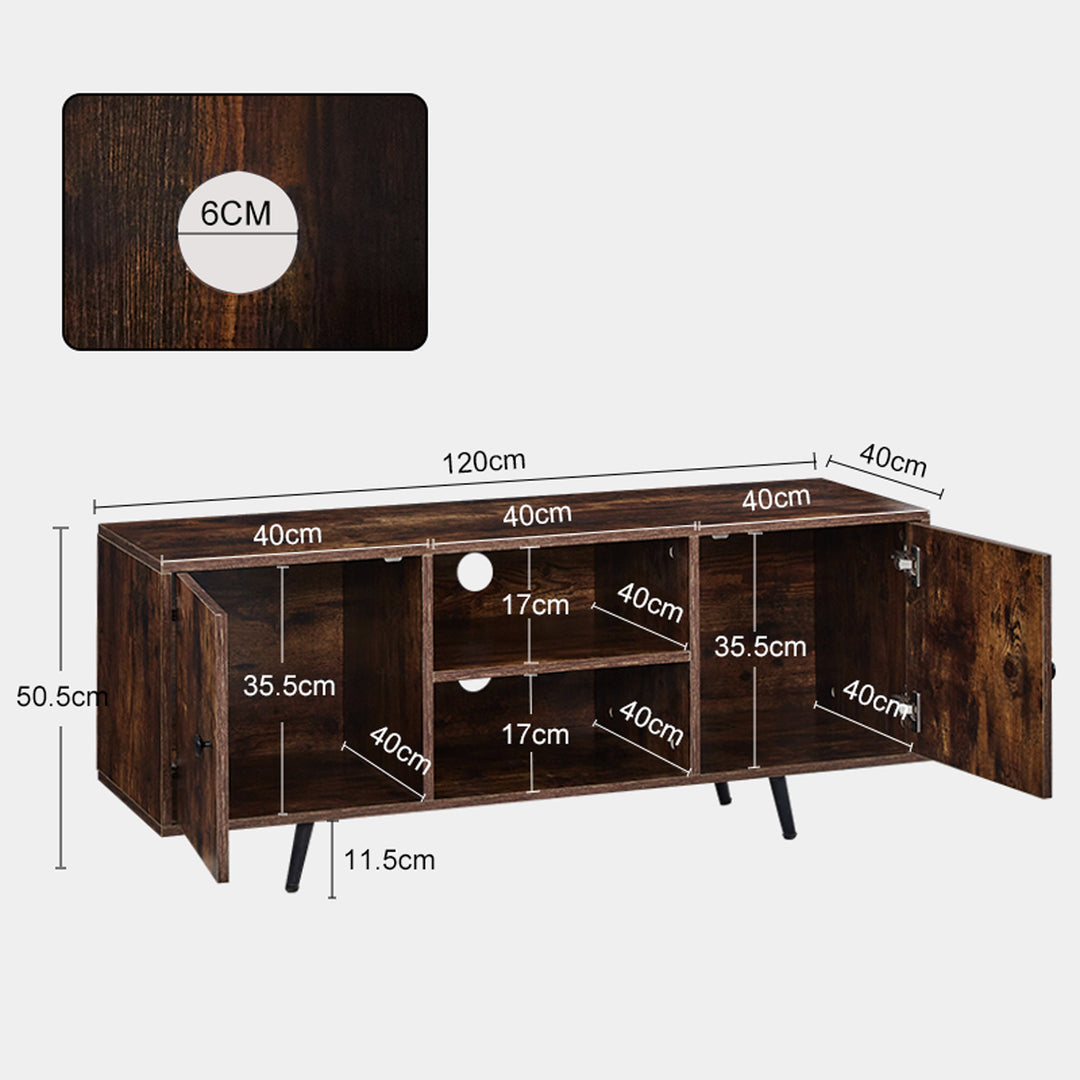 Massie Rustic Smoked Oak Pattern TV Stand [for TVs up to 60"]
