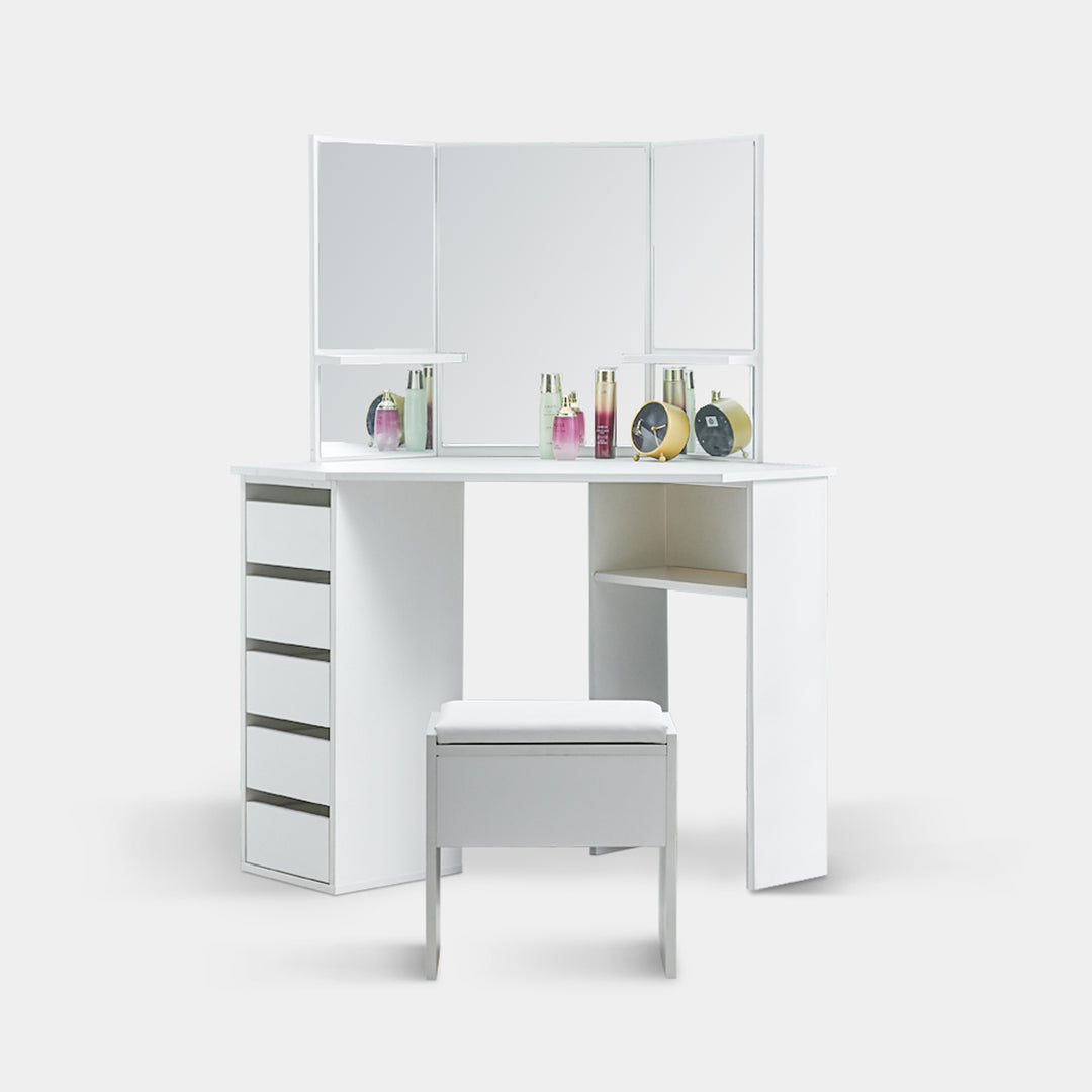 Roze Corner Dressing Table [Stool Included]