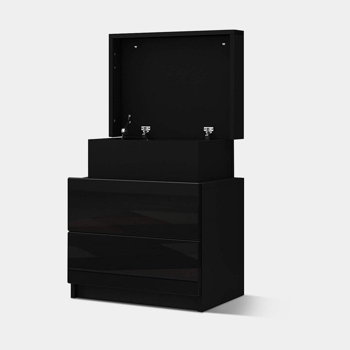 Kumar LED Light Bedside Table [2 Drawers][Nightstand]